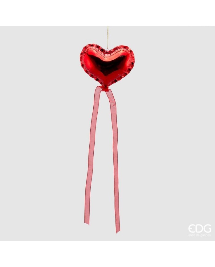 Decoro palloncino "cuore". vetro. diametro 12 col. rossobrand : edg