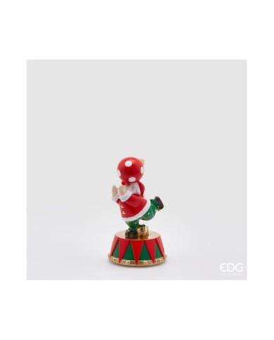 Babbo Natale "circus" carillon. h. 12 diametro 12 col. verde/rosso