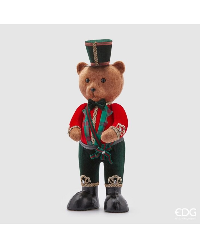 Orso "noel". dimensioni: 60x23x21 col. verde/rosso