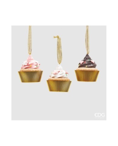 Decoro "cup cake". resina. col. oro. 3 modelli h. 8 cm (il prezzo fa riferimento al singolo pezzo)