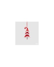 Decoro albero. clay. col. bianco/rosso. h. 14