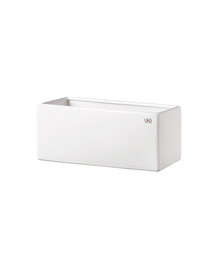 Vaso "vasca". ceramica 25*12 h. 12 col. bianco