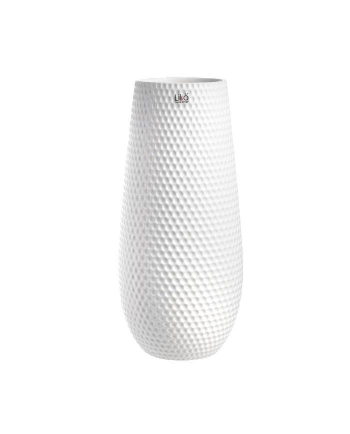 Vaso "Porius". ceramica h. 35 diametro 16 col. bianco
