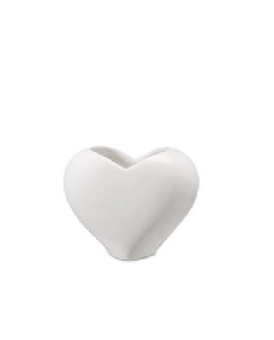 Vaso "cuore". ceramica h. 10.5 cm col. bianco lucido