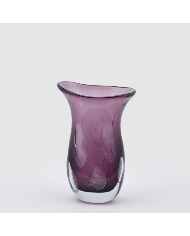 Vaso "Fluxus" svasato. vetro. h. 30 col. viola