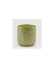 Vaso "Gen". ceramica h. 24 diametro 24 cm col. verde