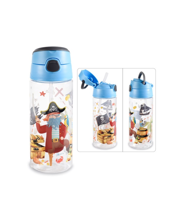 bottiglia 500 ml in tritan con cannuccia e manico incorporati