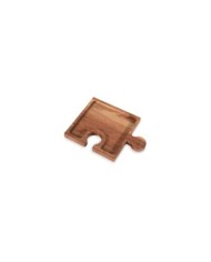 Vassoio alimentare in legno d'acacia con porta calice a puzzle