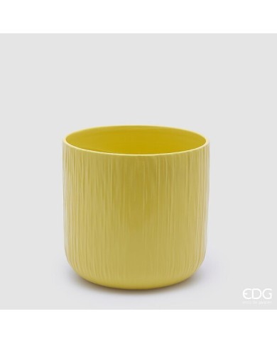 Vaso "gen". in ceramica h. 18 diametro 18 col. giallo