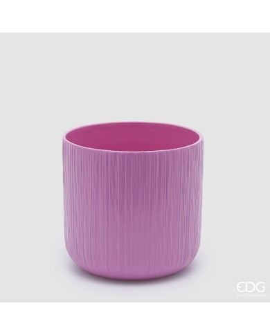 Vaso "gen". in ceramica h. 18 diametro 18 col. rosa