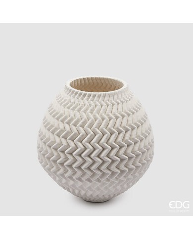 Vaso 3D porcellana. rotondo. diametro 29 cm col. bianco