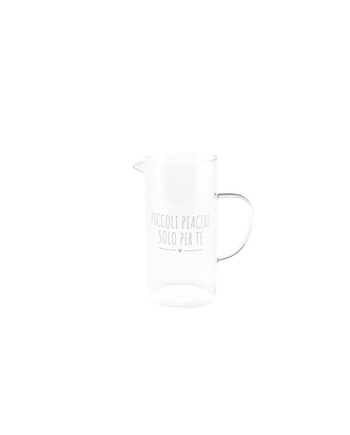 Brocca "piccoli piaceri solo per te". vetro borosilicato. 1200 ml