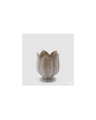 Vaso tulip. ceramica h. 19 diametro 16 col. grigio