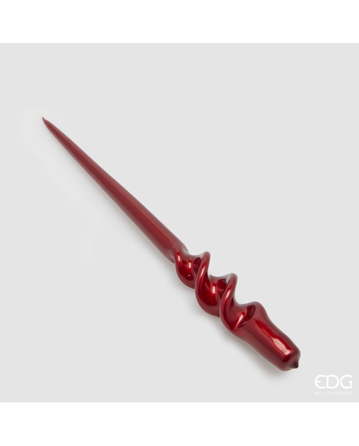 Candela "twist", cera, 40022 cm, col. rosso - brand: edg