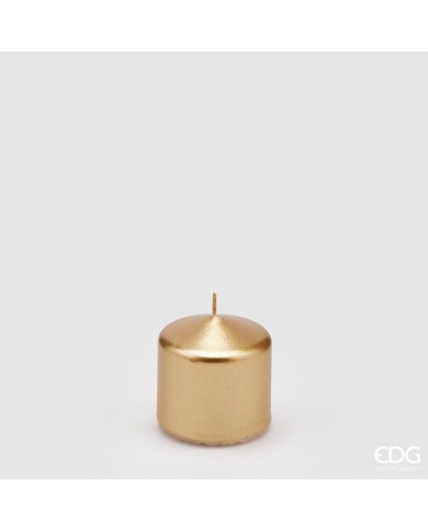 Candela moccolo "classic", cera, h. 5 cm, diam. 5 cm, col. oro - brand: edg