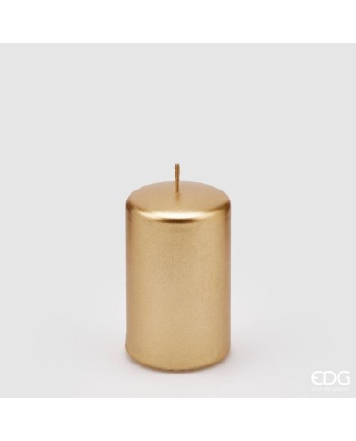 Candela moccolo "classic", cera, h. 10 cm, diam. 6 cm, col. oro - brand: edg