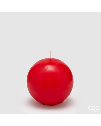 Candela sfera "classic", cera, dia. 8 cm, col. rosso - brand: edg