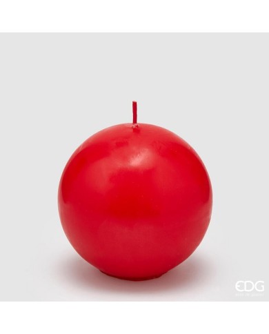 Candela sfera "classic", cera, dia. 10 cm, col. rosso - brand: edg