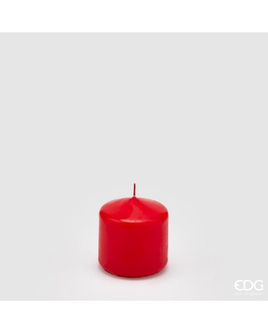 candela moccolo "classic", cera, h. 5 cm, diam. 5 cm, col. rosso - brand: edg