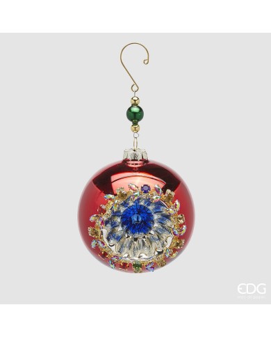 Sfera "jewel", vetro, diam. 12 cm col. rosso - edg