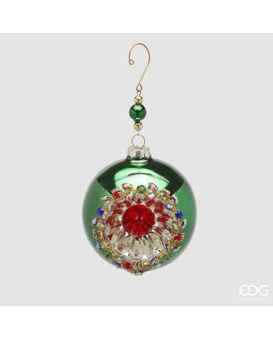 Sfera "jewel", vetro, diam. 12 cm col. verde - edg