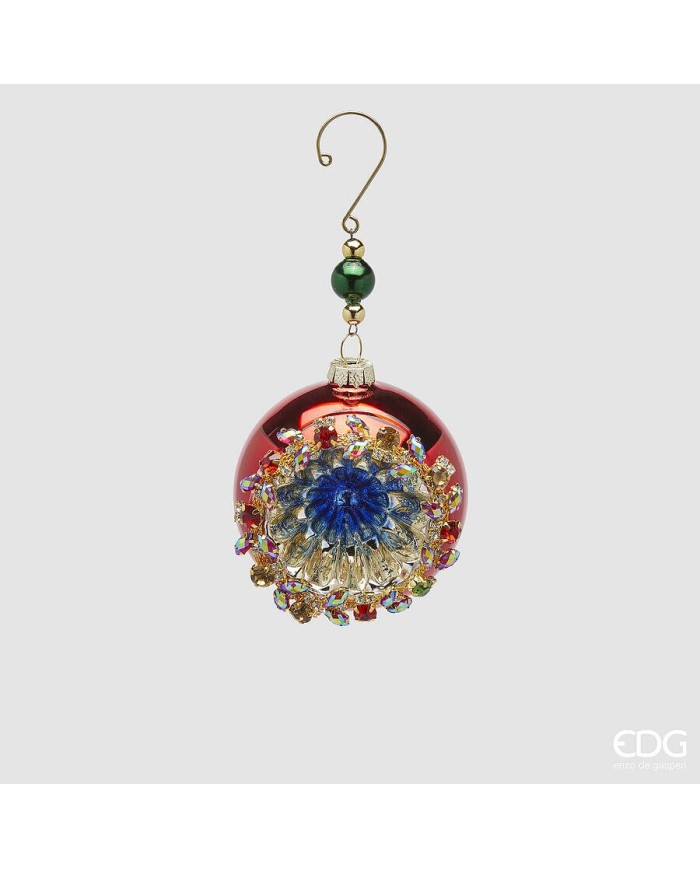 Sfera "jewel", vetro, diam. 8 cm col. ROSSO - edg