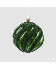 Sfera "swirl", vetro, diam. 10 cm col. verde - edg