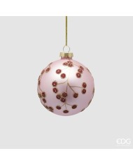 Sfera "bacche", vetro, diam. 8 cm, col. rosa antico - edg (il prezzo fa riferimento al singolo pezzo)