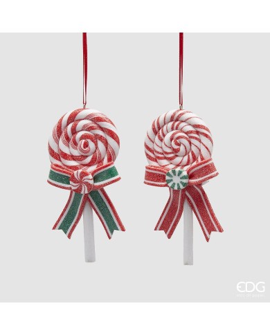 Candycane, plastica, h. 13 cm col. bianco/rosso - edg (il prezzo fa riferimento al singolo pezzo)