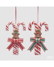 Candycane, plastica, h. 14 cm, col. bianco rosso - edg (il prezzo fa riferimento al singolo pezzo)