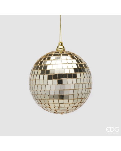 Sfera "specchio", plastica, diam. 10 cm, col. oro chiaro - edg