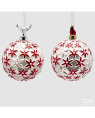 Sfera "fiorimi", vetro e porcellana , diam. 10 cm, col. ross - edg (il prezzo fa riferimento al singolo pezzo)