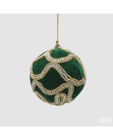 Sfera "decogemme", plastica, diam. 10 cm col. verde oro - edg