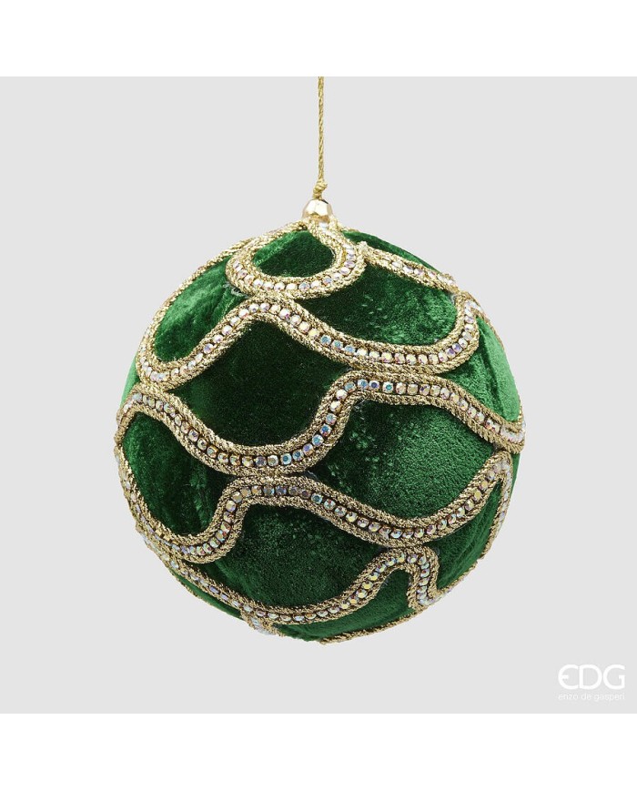 Sfera "decogemme", plastica, diam. 12 cm col. verde oro - edg