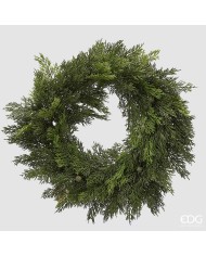 Corona "thuja", con bacche, plastica, diam. 50 cm col. verde - edg