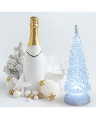 Albero acrilico glitter led ice, mix 3 diam. 10 cm, h. 27 cm (il prezzo fa riferimento al singolo pezzo )