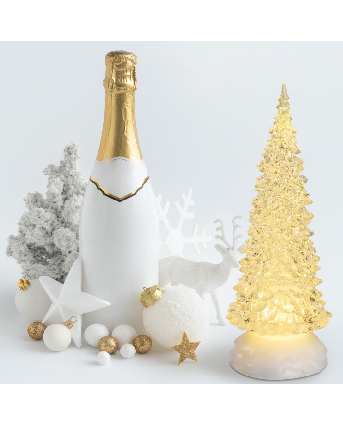Albero acrilico glitter led ice, mix 3 diam. 10 cm, h. 27 cm (il prezzo fa riferimento al singolo pezzo )