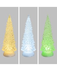 Albero acrilico glitter led ice, mix 3 diam. 12 cm, h. 32 cm (il prezzo fa riferimento al singolo pezzo )