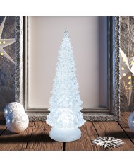 Albero acrilico glitter led ice, mix 3 diam. 12 cm, h. 32 cm (il prezzo fa riferimento al singolo pezzo )