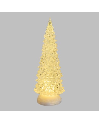 Albero acrilico glitter led ice, mix 3 diam. 12 cm, h. 32 cm (il prezzo fa riferimento al singolo pezzo )