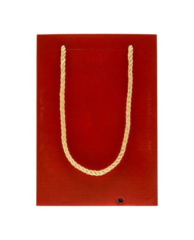 Borsa con babbo natale, decorata, glitter led, h. 22 cm.