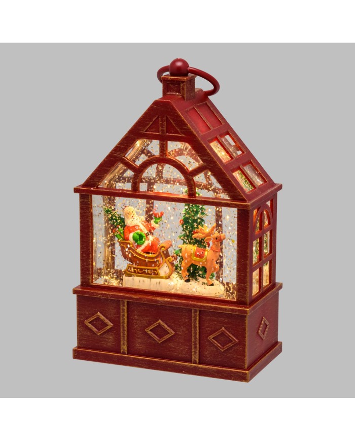 Serra rettangolare decorata, h. 25 cm col. rosso