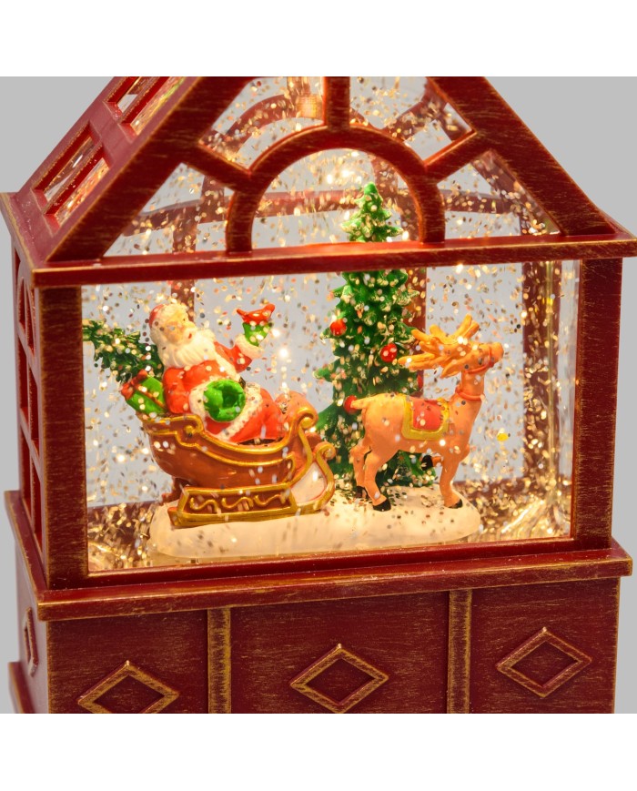 Serra rettangolare decorata, h. 25 cm col. rosso