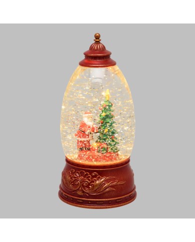 lanterna glitter led h. 22. 2 cm col. rosso antico