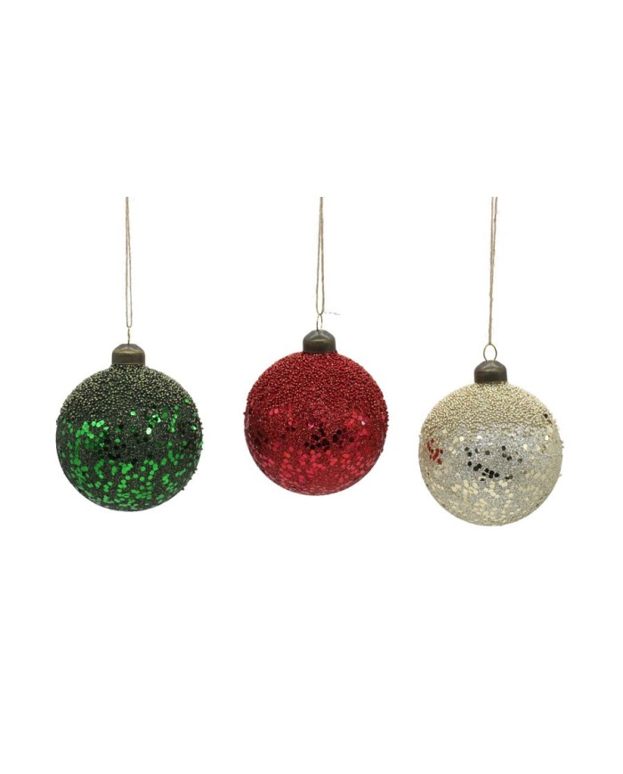 sfera "glitter", vetro, diam. 8 cm, col. rosso/verde/oro (il prezzo fa riferimento al singolo pezzo) sfera "glitter", vetro, diam. 8 cm, col. rosso/verde/oro (il prezzo fa riferimento al singolo pezzo)
