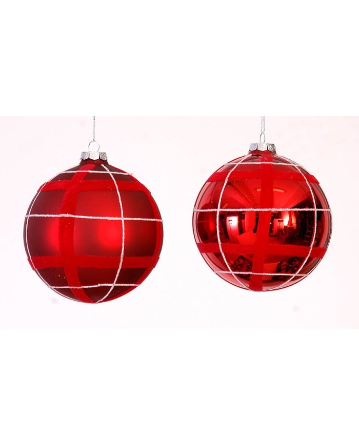 Sfera vetro con   diam. 8 cm col. rosso  (il prezzo fa riferimento al singolo pezzo)