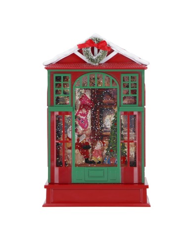 La casa di babbo natale, acqua, col. multi, led 16x9.3x25.6 cm