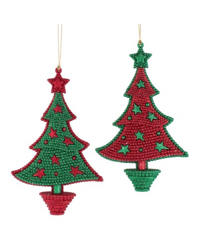 Decoro Albero di natale , 2 ass. col. rosso/verde (il prezzo fa riferimento al singolo pezzo)