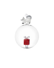 Sfera di natale gatto albero vetro borosilicato diam. 8 cm, ichendorf