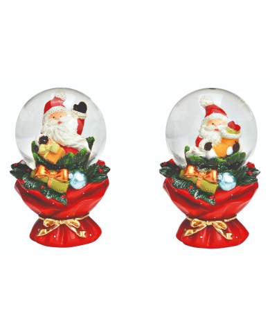 Sfera acqua "babbo natale  ", vetro, 5x7x5m col. ass. (il prezzo fa riferimento al singolo pezzo)